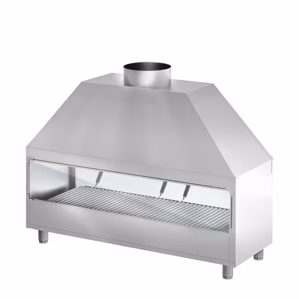 Commercial Charcoal BBQ Grill - Stainless Steel - 2000mm