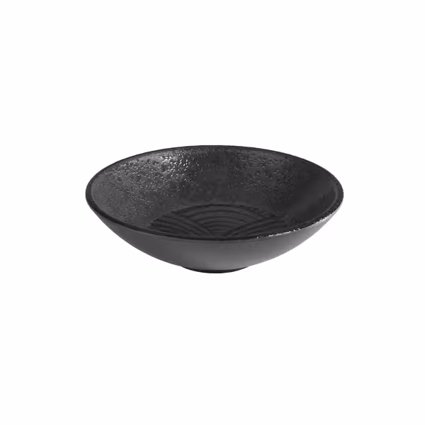 (6 adet) Kase - DARK WAVE - Melamin - 0,5L - yuvarlak - Ø175mm - Derinlik:50mm - Siyah