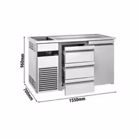 Direct Draw Beer Dispenser / Kegerator PREMIUM - 1550x700mm - 1 Door & 3 Drawers