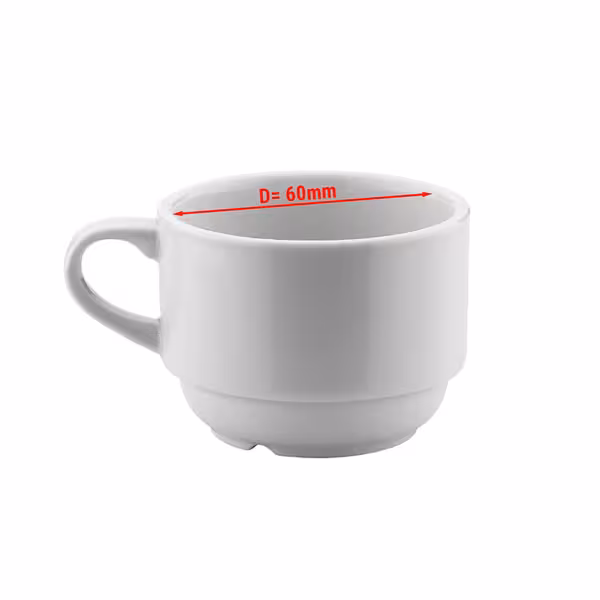 (12 kom) ENTITY - Šalica za Moku - 100 ml - Bijela