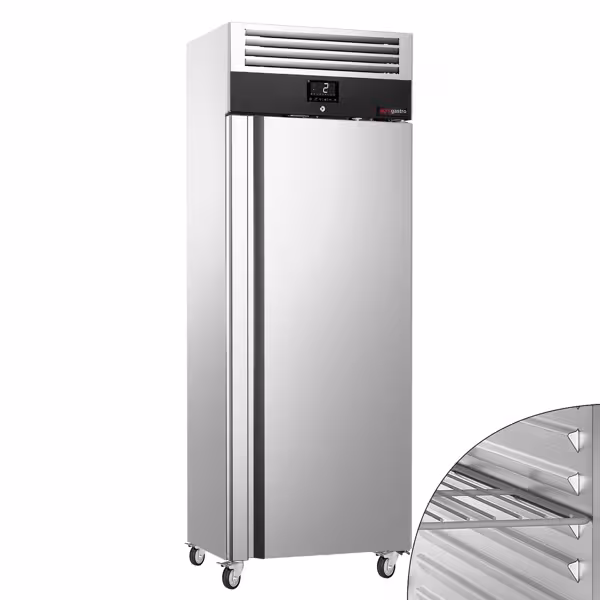 Szafa chłodnicza PREMIUM – stal nierdzewna – GN 2/1 – 650 L – z 1 drzwiami
