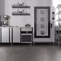 Commercial Electric Combi Oven - Touchscreen Controls - 7" touchscreen display - 40x GN 1/1 or 20x GN 2/1 - incl. incl. Washing System, Temperature Probe & Rack Trolley