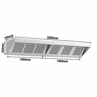 Profesionalna zidna napa - 2800 mm - filter i rasvjeta