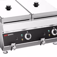 Električna friteza s dva korita - 13+13 L - 9,0 kW - s odvodnom slavinom - stolna