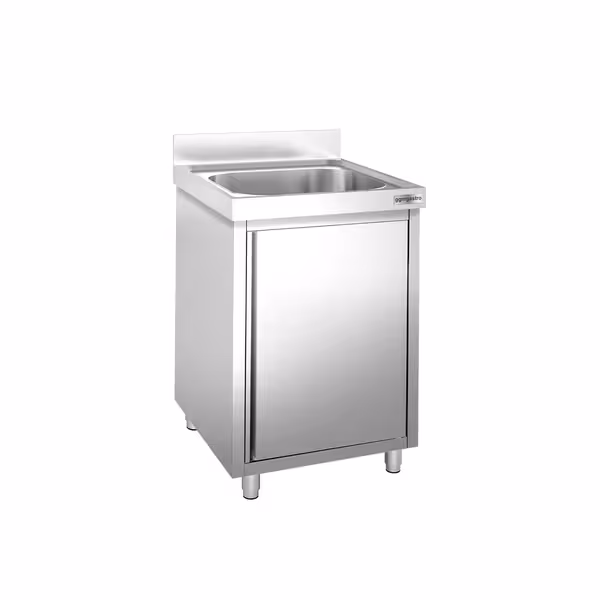 Sudoper s ormarićem PREMIUM - inox - 600 x 600 mm - s 1 koritom - korito sredina