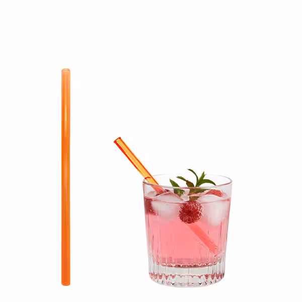 (50 adet) Cam Pipet - 150mm - ø 8mm - düz - Neon Turuncu - dahil 1 Naylon Temizlik Fırçası