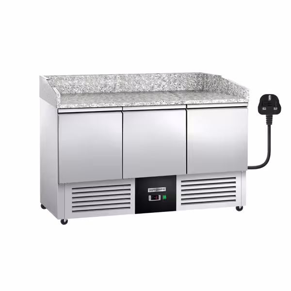 Commercial Pizza Prep Counter PREMIUM – 1400 × 700 mm – with 3 Doors