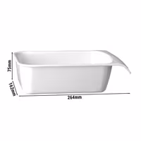 (6 adet) Gastronorm Küvet GN 1/4 - Melamin - CASCADE - 1,5L - köşeli - 264x162mm - GN Derinlik:75mm - Beyaz