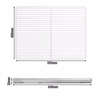 (2 szt.) Prowadnica półki - z plastyfikowanym rusztem - EN 600x400 - 1050x410mm - Długość: 650mm - kompatybilny z BGI, BKGI, BKI, BTGI, BZI, POI (głębokość 800mm)