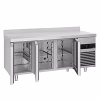 Rashladni pult PREMIUM - 1865x700 mm - 474 l - Ventilirano hlađenje - s 3 staklena vrata - Podignuti rub