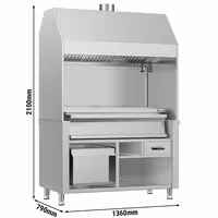 Charcoal Grill - 1360mm - 3 grill grates