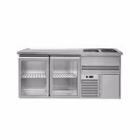 Direct Draw Beer Dispenser / Kegerator PREMIUM – 2-Door – 2 Right Sinks, Glass Doors – 1950×700 mm