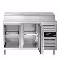 Stół przygotowawczy PREMIUM – 1360 mm – na 7x GN 1/3 – z 2 drzwiami szklanymi