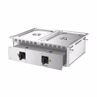 Ugrađena električna bain-marie – 3 kW – 2x GN 1/1 – s odvodnim slavinom