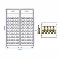 (2 kom) Rashladna vitrina za vino - 2 klimatske zone - 400 l - max. 162 boca
