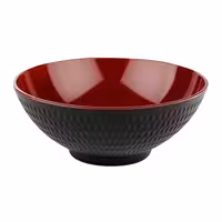 (6 adet) Kase - ASIA PLUS - Melamin - 2,2L - yuvarlak - Ø240mm - Derinlik:95mm - Siyah/Kırmızı