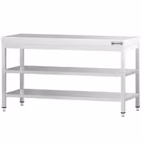 طاولة عمل ستانلس ستيل PREMIUM - 1600x800mm - مع رف سفلي & رف وسطي