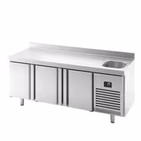 Rashladni pult PREMIUM PLUS - 1960x600 mm - 385 l - Ventilirano hlađenje - s 3 vrata - s 1 korita - Podignuti rub