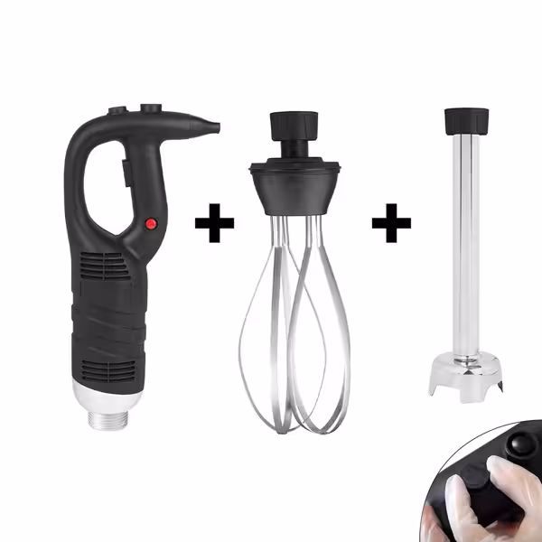 Ipari botmixer cserélhető szárakkal 400 mm-es keverőszár és habverővel - 450 W - Fokozatmentesen állítható sebesség - max. 80 l-ig