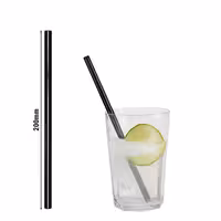 (50 adet) Cam Pipet - 200mm - ø 8mm - düz - Siyah - dahil 1 Naylon Temizlik Fırçası