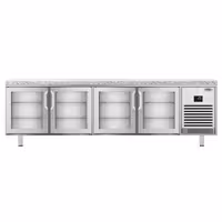 Pekarski rashladni pult PREMIUM PLUS - 2752x800 mm - 850 l - Ventilirano hlađenje - s 4 staklena vrata - crna granitna radna ploča