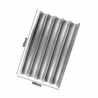 Baguette Tray - Aluminium - EN 600x400 - non-stick - with 5 moulds