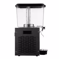 Commercial Juice Dispenser - 1x polycarbonate tank with tap & paddle agitation - 18 Litres - 290W - Black - incl. drip tray