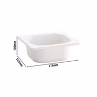 (6 pcs) Melamine Gastronorm Tray GN 1/6 - ECO - White - 1L - Depth: 100mm
