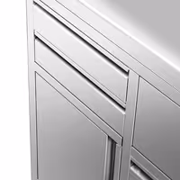 Rozsdamentes acél munkaszekrény - 800x600 mm - 1 ajtós – hátsó felhajtással