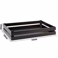 Ahşap Sunum Kutusu - SUPERBOX - Ahşap - Siyah - 555x350x105mm - GN 1/1 ile uyumlu