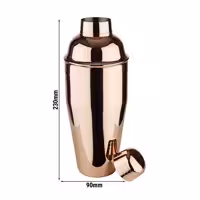 (6 adet) Kokteyl Shaker - Klasik - Bakır Kaplama - 700ml