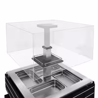 Salad bar refrigerado DUBLIN - 1700mm - com protetor de vidro reto & com rodízios - para 4x GN 1/1 - Preto
