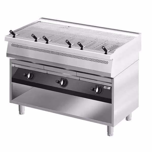 Vizes gázgrill - 33 kW - Öntöttvas grillrács - 3 grillrács - 700 mm mély