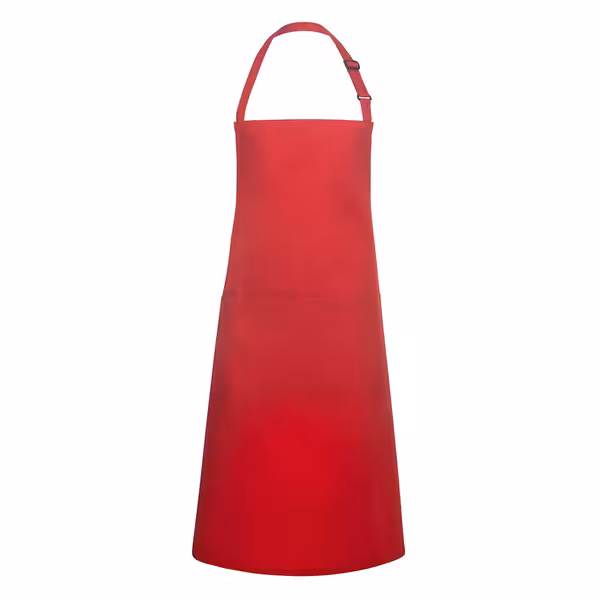 KARLOWSKY | Basic Chef Bib Apron with 2-Section Pocket – Red - 75×90 cm - Poly-Cotton 65/35