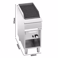 Vizes gázgrill - 12 kW - Szabadon álló kivitel