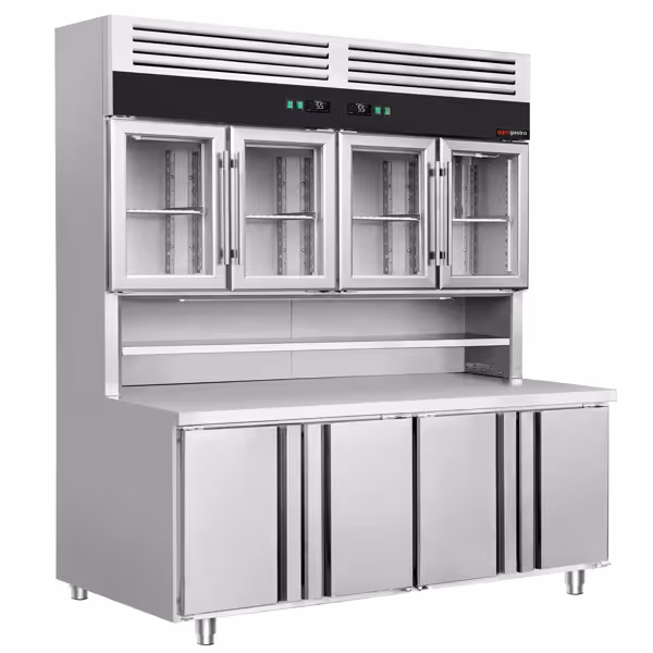 Tavolo refrigerato con pensile refrigerato - 1800x800mm - Statica