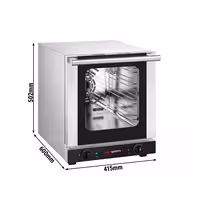 Commercial Convection Oven – Manual Controls – for 4 × GN 1/2 – with Timer – incl. 3 Baking Trays