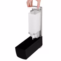 AIR-WOLF | Dozator sapuna & dezinfekcijskog sredstva sa pritisnim gumbom - 1200 ml - Plemeniti čelik - Crna boja