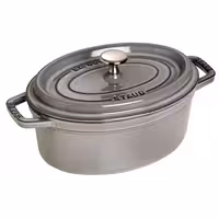 STAUB | Cocotte Oval Enamelled Cast Iron Casserole Dish – 230 mm Oval – Graphite Grey