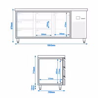 Commercial Counter Fridge PREMIUM - 1865x700mm - with 1 door - 6 drawers - capacity 474 litres