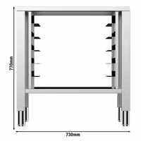 Base Stand - for Commercial Combi Oven KD Series - 730x600x770mm - 5x GN 1/1 - Stainless Steel - with Rack for 5x GN 1/1 Trays