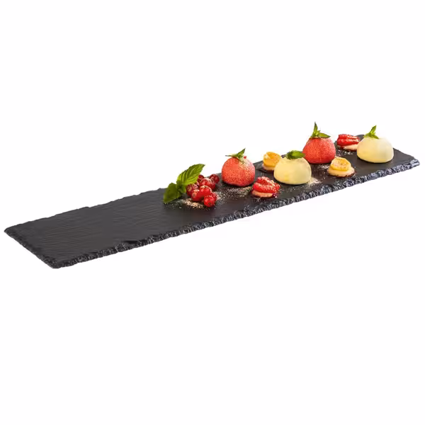 (6 Stück) Naturschieferplatte - 470x100mm - Schwarz