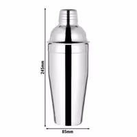 (6 adet) Kokteyl Shaker - Klasik - Paslanmaz çelik - 750ml