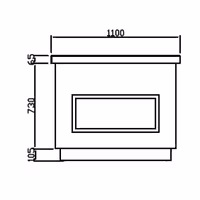 Neutral Buffet Counter PRAG - 1100x1000x900mm - SCHOTT glass-ceramic top