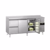 Chladicí stůl ECO - 1795 × 700 mm - se 2 dveřmi - 2 zásuvkami - se zadní lištou