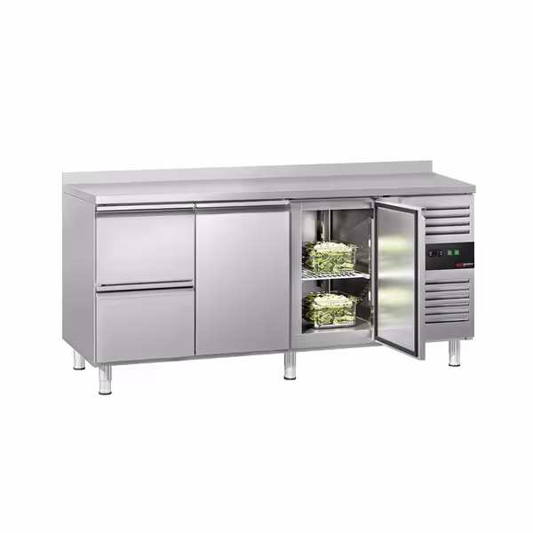Balcão refrigerado ECO - 1795 x 700 mm - com 2 portas - 2 gavetas - com rebordo