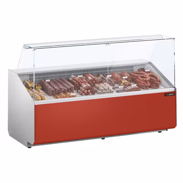 Chladicí pult - 2500 mm - přední panel tmavě červený