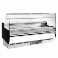 Serve Over Counter - 1935mm - with 1 shelf - front panel white - glass front and sides - capacity 213 litres