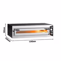 Electric Deck Pizza Oven - Single Deck - Refractory Stone Deck - 6 x Ø 35cm (13.8") - Mechanical Controls - up to 450°C