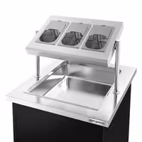 Cutlery & Crockery Mobile Counter DANZIG - 700 mm - with Tray Slide - Black